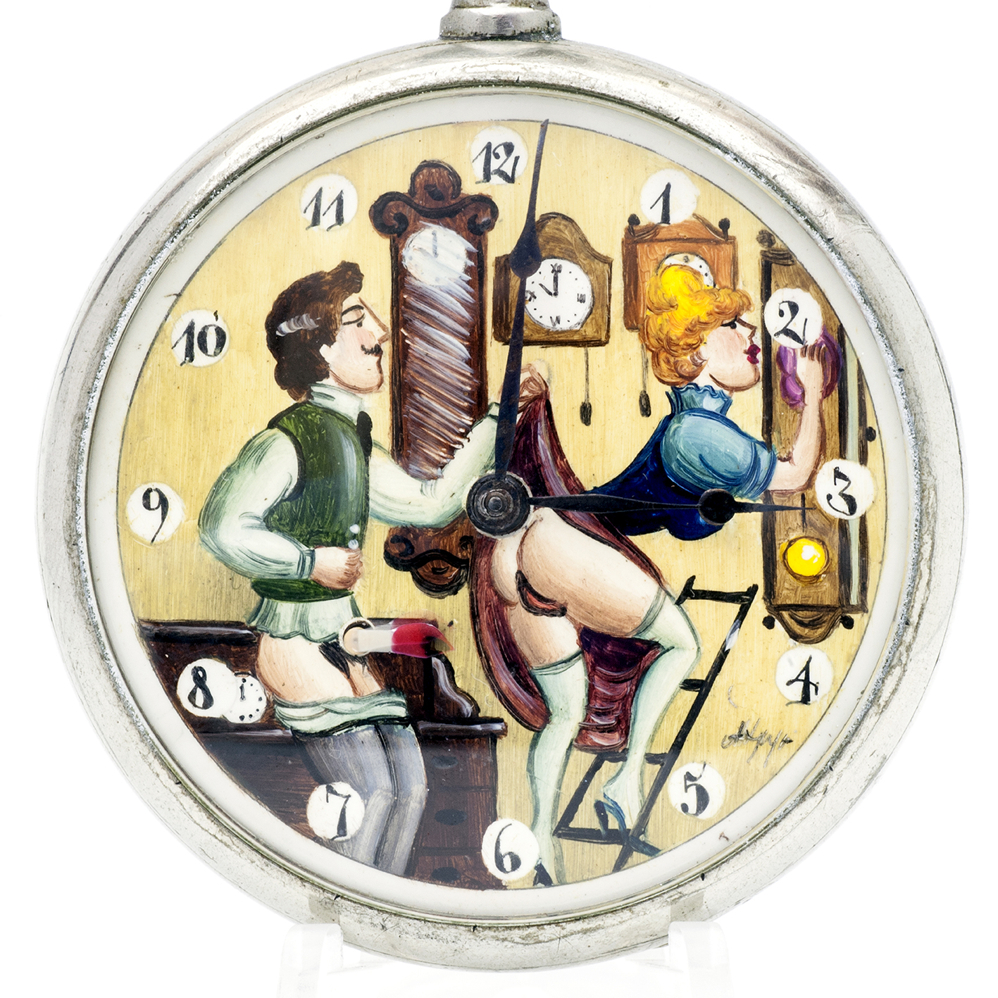 OMEGA. Reloj Erótico de Bolsillo. AUTOMATÓN. Lepine y Remontoir. Suiza, 1925. OMEGA. Reloj Erótico de Bolsillo. AUTOMATÓN. Lepine y Remontoir. Suiza, 1925.