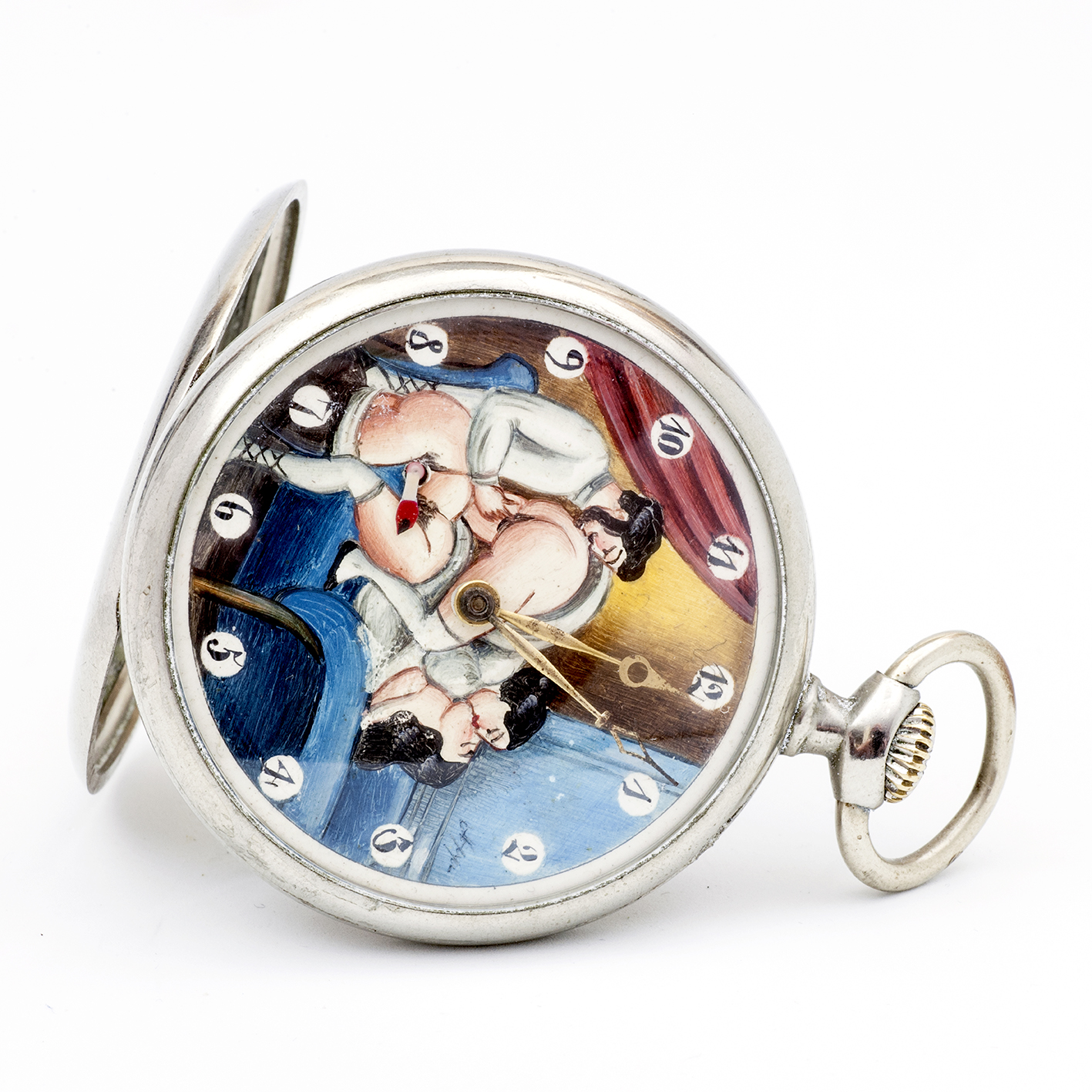 OMEGA. Reloj Erótico de Bolsillo. AUTOMATÓN. Lepine y Remontoir. Suiza, 1927. OMEGA. Reloj Erótico de Bolsillo. AUTOMATÓN. Lepine y Remontoir. Suiza, 1927.