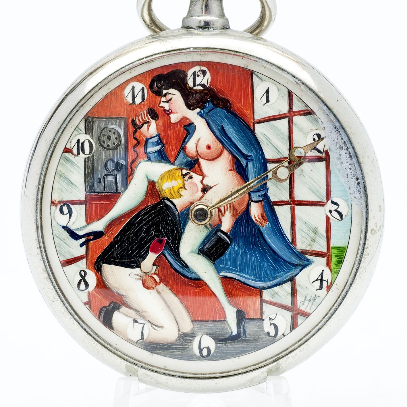 OMEGA. Reloj Erótico de Bolsillo. AUTOMATÓN. Lepine y Remontoir. Suiza, 1930. OMEGA. Reloj Erótico de Bolsillo. AUTOMATÓN. Lepine y Remontoir. Suiza, 1930.
