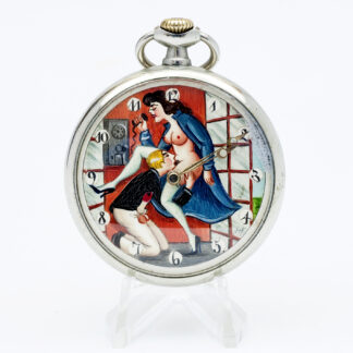 OMEGA. Reloj Erótico de Bolsillo. AUTOMATÓN. Lepine y Remontoir. Suiza, 1930.