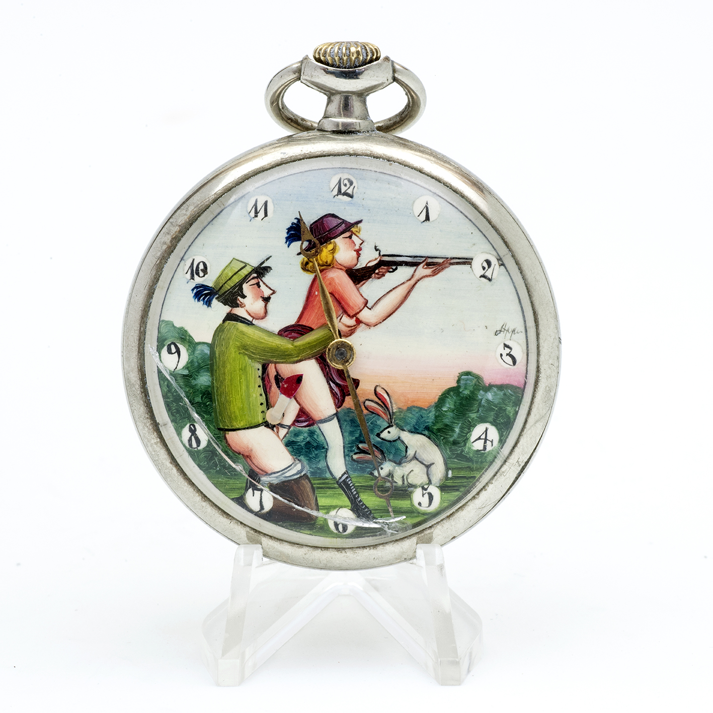 OMEGA. Reloj Erótico de Bolsillo. AUTOMATÓN. Lepine y Remontoir. Suiza, 1933. OMEGA. Reloj Erótico de Bolsillo. AUTOMATÓN. Lepine y Remontoir. Suiza, 1933.