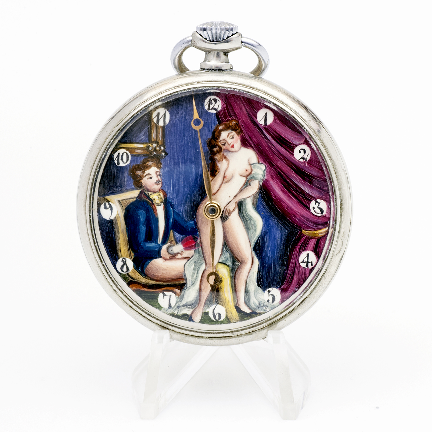 OMEGA. Reloj Erótico de Bolsillo. AUTOMATÓN. Lepine y Remontoir. Suiza, 1935. OMEGA. Reloj Erótico de Bolsillo. AUTOMATÓN. Lepine y Remontoir. Suiza, 1935.