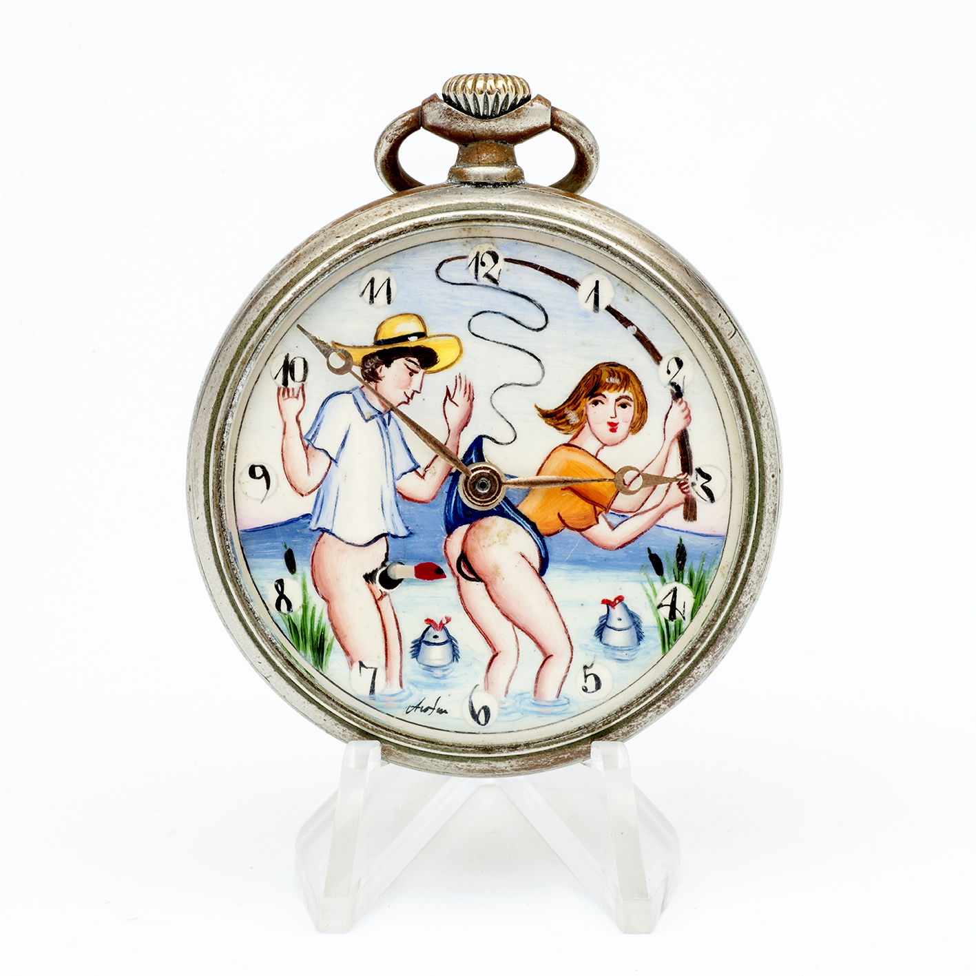 OMEGA. Reloj Erótico de Bolsillo. AUTOMATÓN. Lepine y Remontoir. Suiza, 1938. OMEGA. Reloj Erótico de Bolsillo. AUTOMATÓN. Lepine y Remontoir. Suiza, 1938.