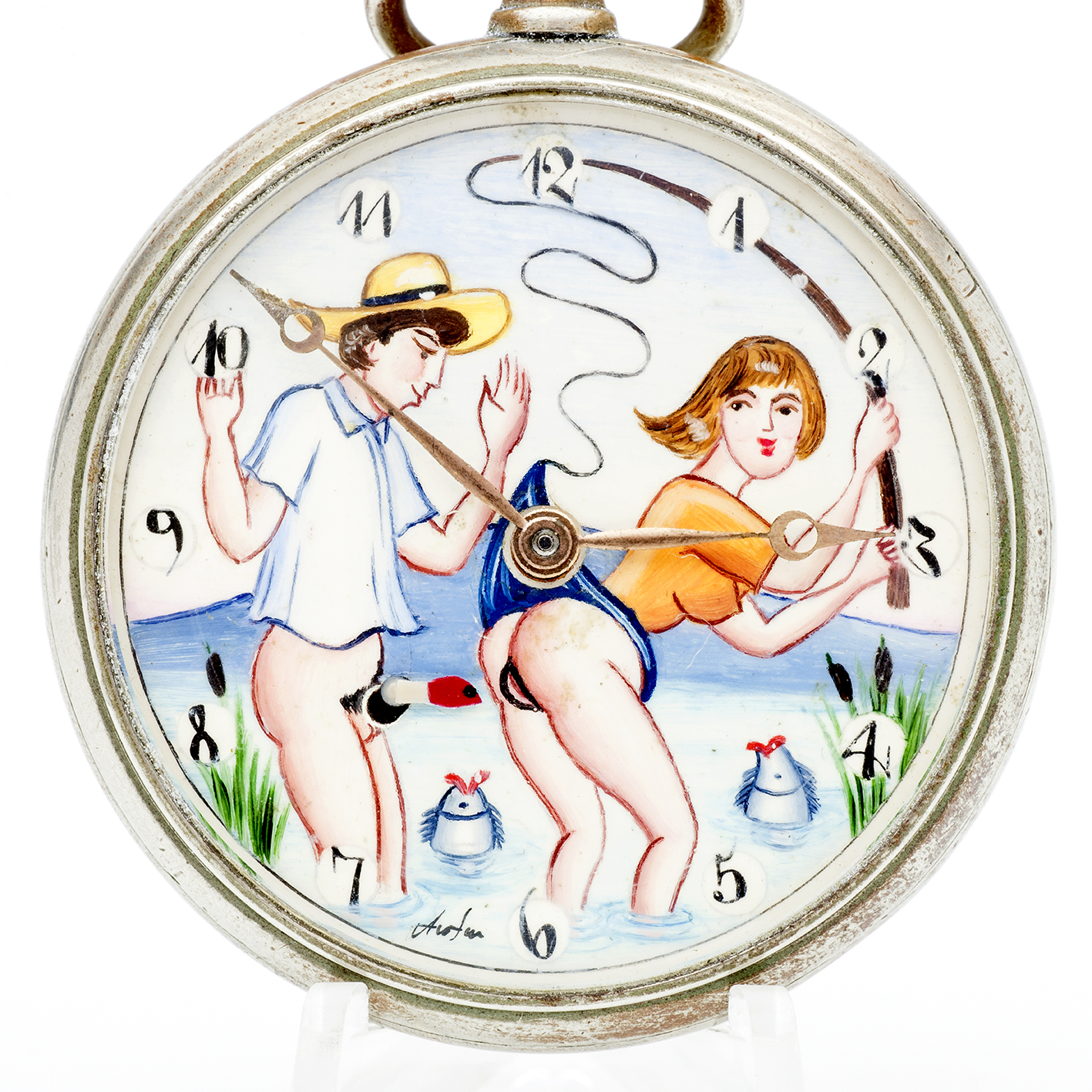 OMEGA. Reloj Erótico de Bolsillo. AUTOMATÓN. Lepine y Remontoir. Suiza, 1938. OMEGA. Reloj Erótico de Bolsillo. AUTOMATÓN. Lepine y Remontoir. Suiza, 1938.