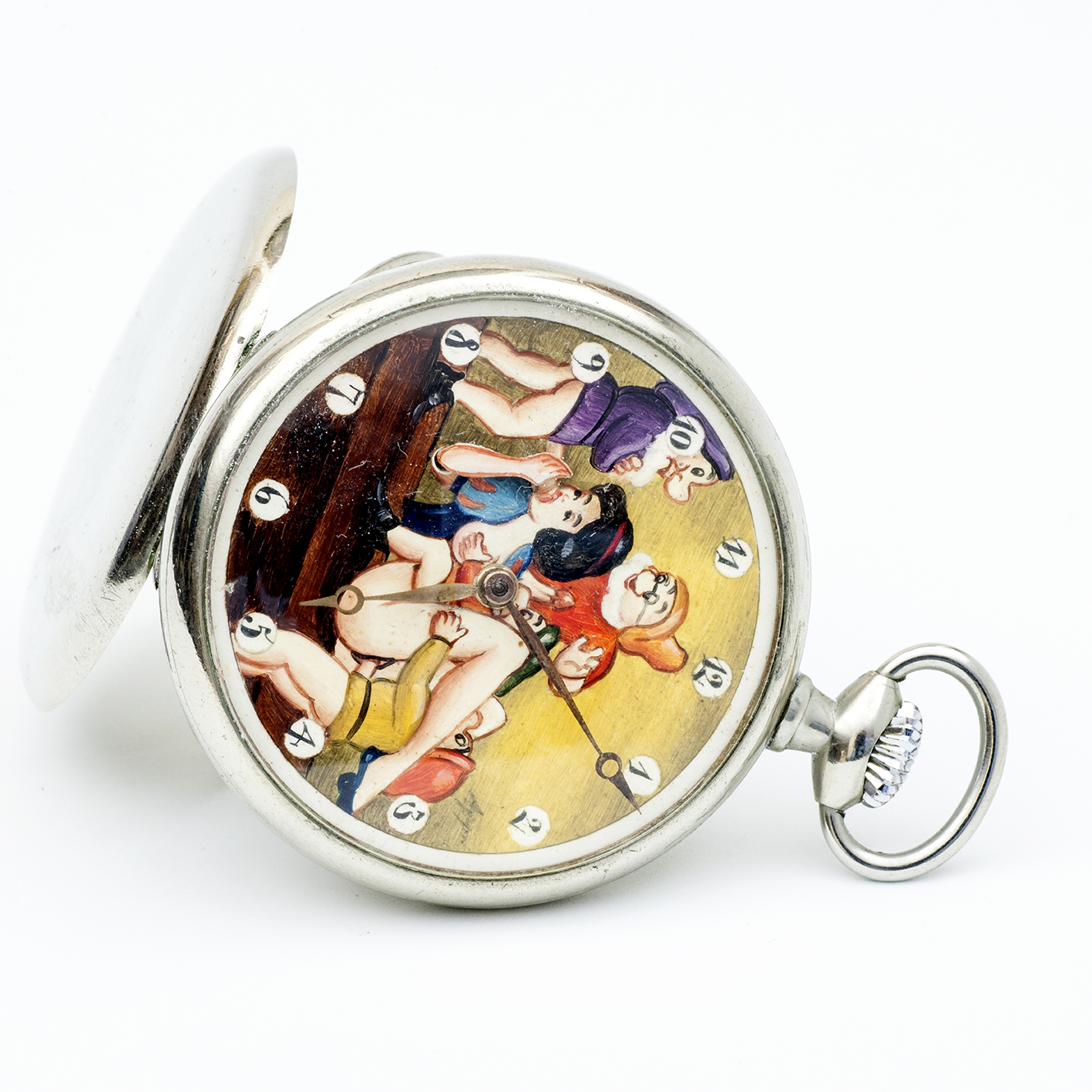 OMEGA. Reloj Erótico de Bolsillo. AUTOMATÓN. Lepine y Remontoir. Suiza, 1938. OMEGA. Reloj Erótico de Bolsillo. AUTOMATÓN. Lepine y Remontoir. Suiza, 1938.