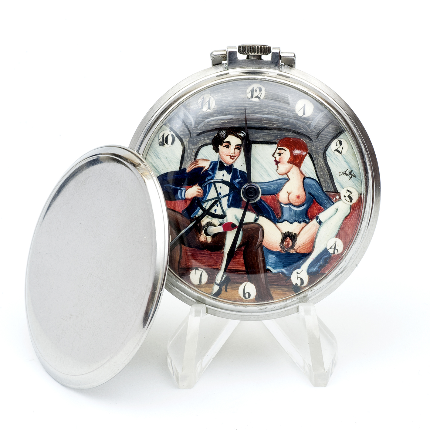 OMEGA. Reloj Erótico de Bolsillo, tipo Frac. AUTOMATÓN. Lepine y Remontoir. Suiza, 1936. OMEGA. Reloj Erótico de Bolsillo, tipo Frac. AUTOMATÓN. Lepine y Remontoir. Suiza, 1936.