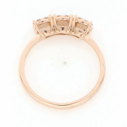 Anillo en Oro rosa de 18k. Con 27 Diamantes Talla Brillante de 0,33 ct. (F/G-VS/SI). 3,25 gr. Tatum: 16