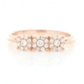 18k rose gold ring. With 27 Brilliant Cut Diamonds of 0,33 ct. (F/G-VS/SI). 3,25 gr. Tatum: 16