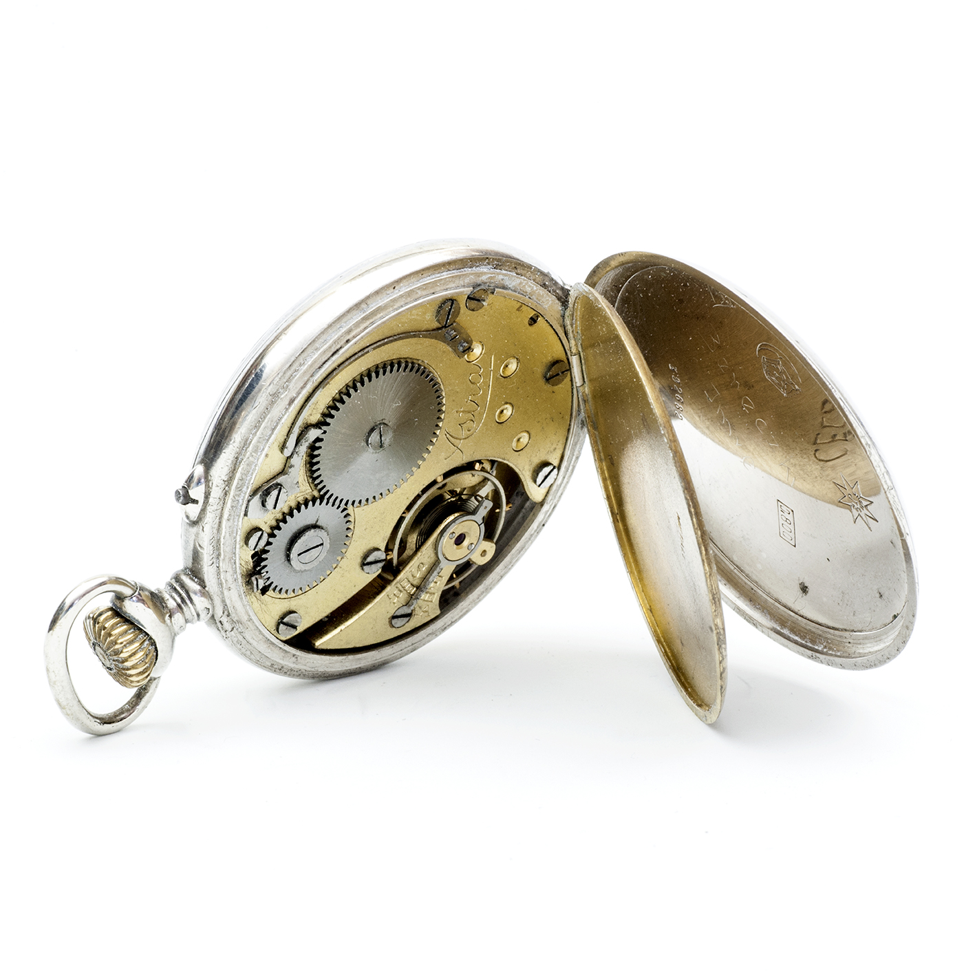 ASTRA (Gebrüder Junghans AG). Reloj erótico de bolsillo. AUTOMATÓN. Lepine y Remontoir. Plata. Alemania, ca. 1926 ASTRA (Gebrüder Junghans AG). Reloj erótico de bolsillo. AUTOMATÓN. Lepine y Remontoir. Plata. Alemania, ca. 1926