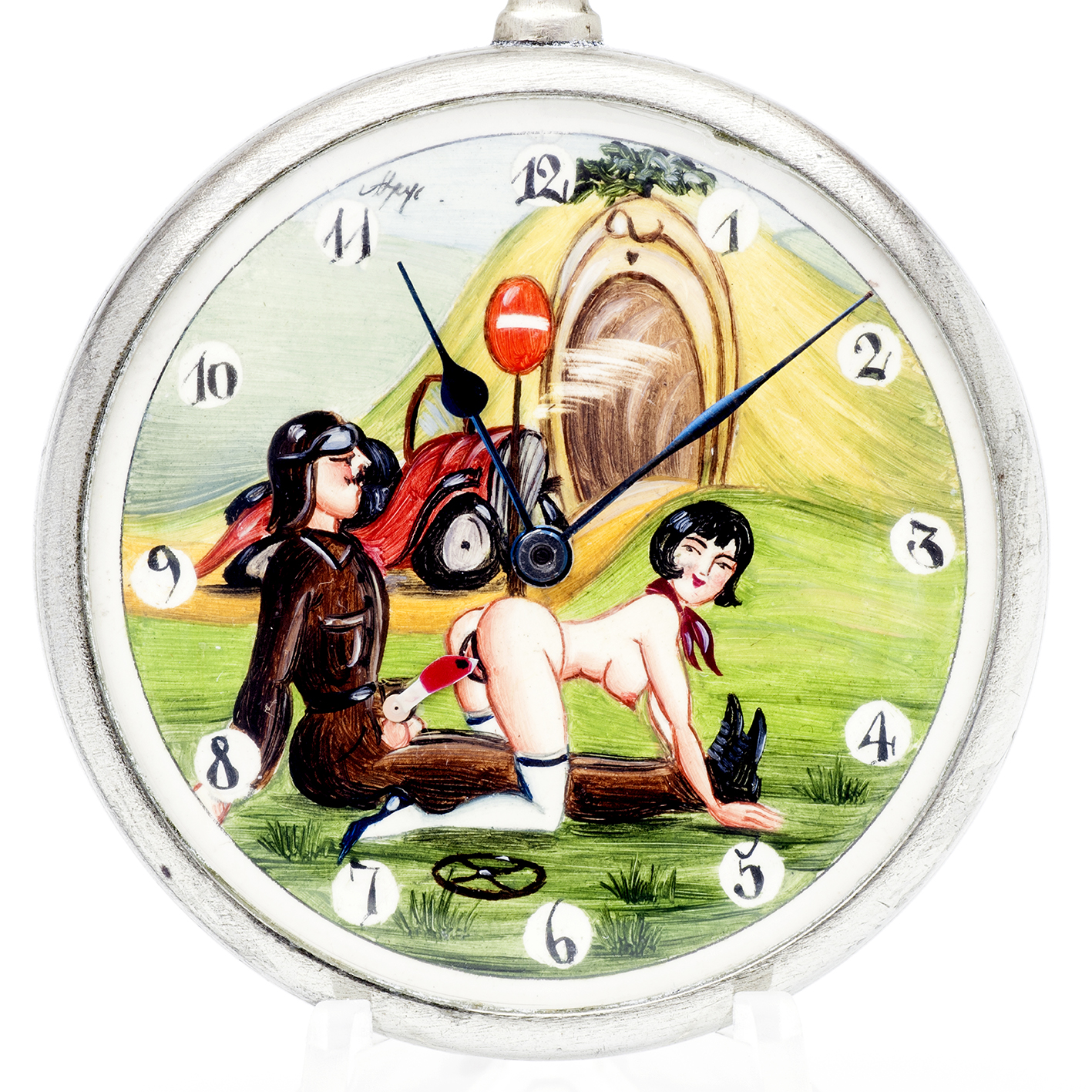 CYMA. Reloj Erótico de Bolsillo. AUTOMATÓN. Lepine y Remontoir. Suiza, ca. 1930. CYMA. Reloj Erótico de Bolsillo. AUTOMATÓN. Lepine y Remontoir. Suiza, ca. 1930.