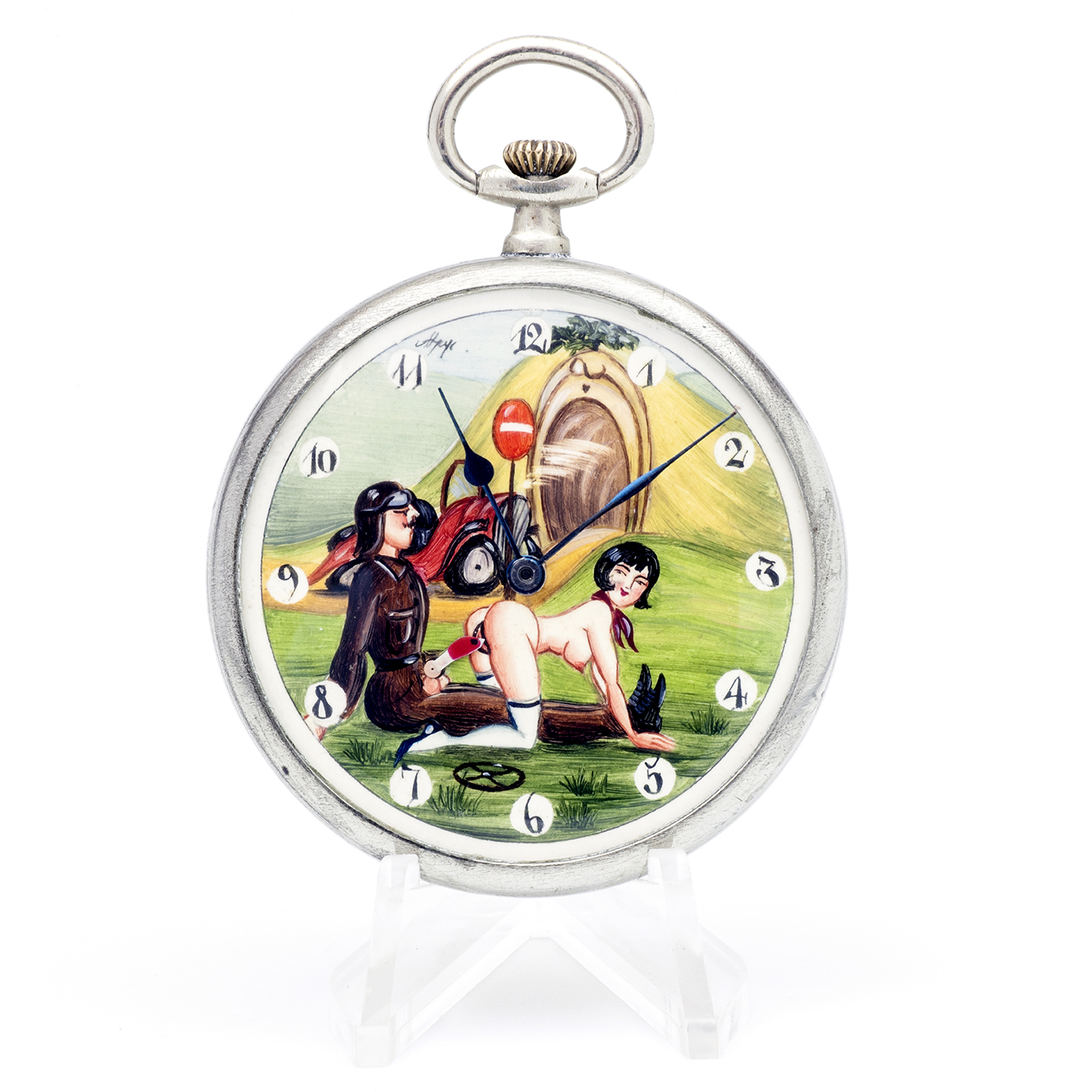 CYMA. Reloj Erótico de Bolsillo. AUTOMATÓN. Lepine y Remontoir. Suiza, ca. 1930. CYMA. Reloj Erótico de Bolsillo. AUTOMATÓN. Lepine y Remontoir. Suiza, ca. 1930.