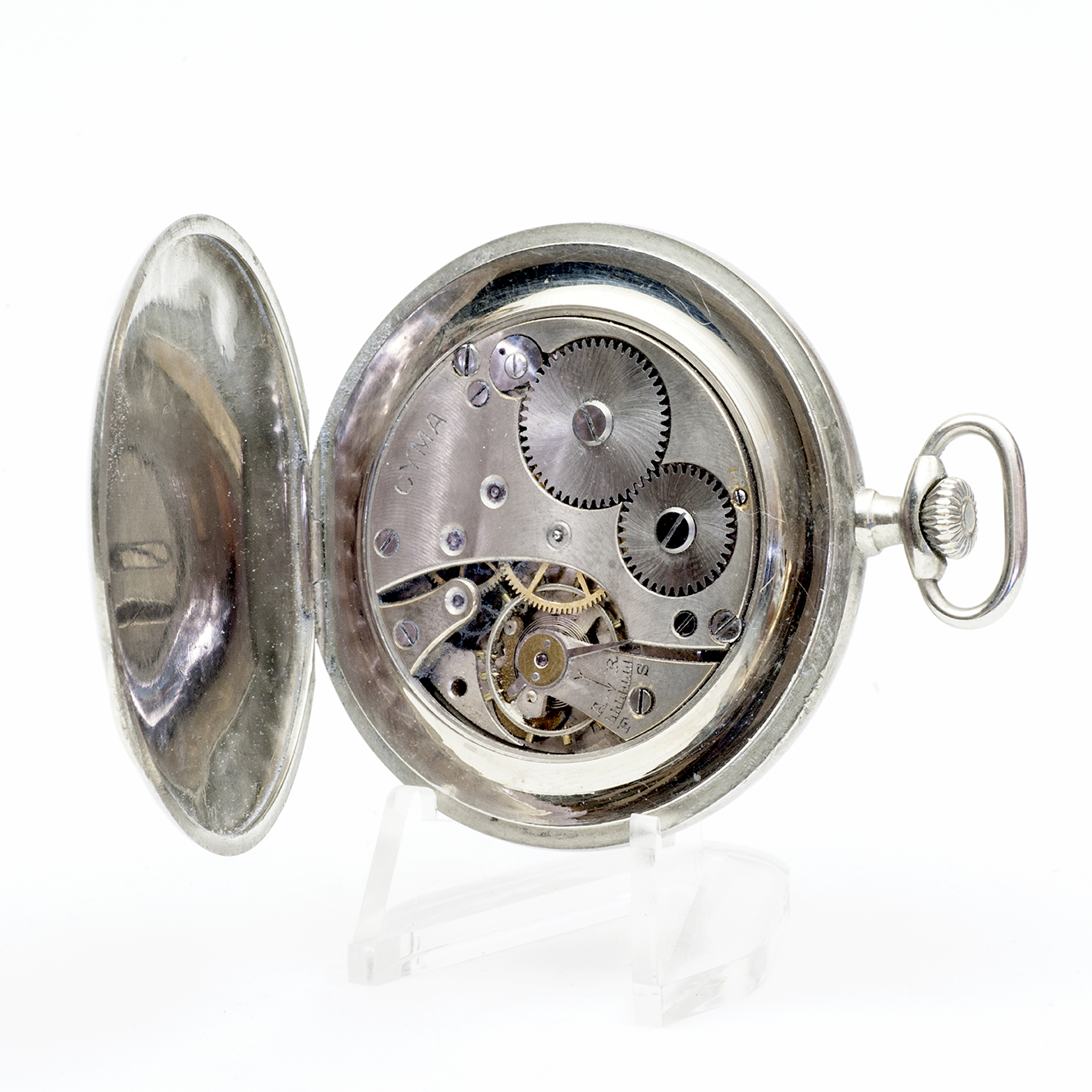 CYMA. Reloj Erótico de Bolsillo. AUTOMATÓN. Lepine y Remontoir. Suiza, ca. 1945. CYMA. Reloj Erótico de Bolsillo. AUTOMATÓN. Lepine y Remontoir. Suiza, ca. 1945.