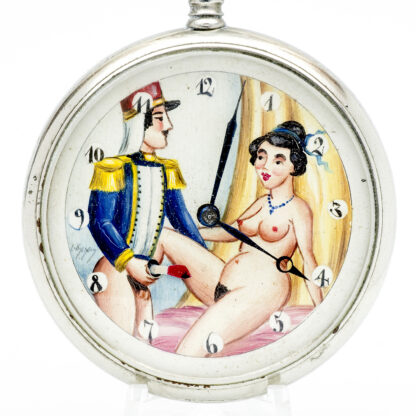 DOXA. Reloj erótico de bolsillo, lepine y remontoir. Automatón. Ca. 1906.