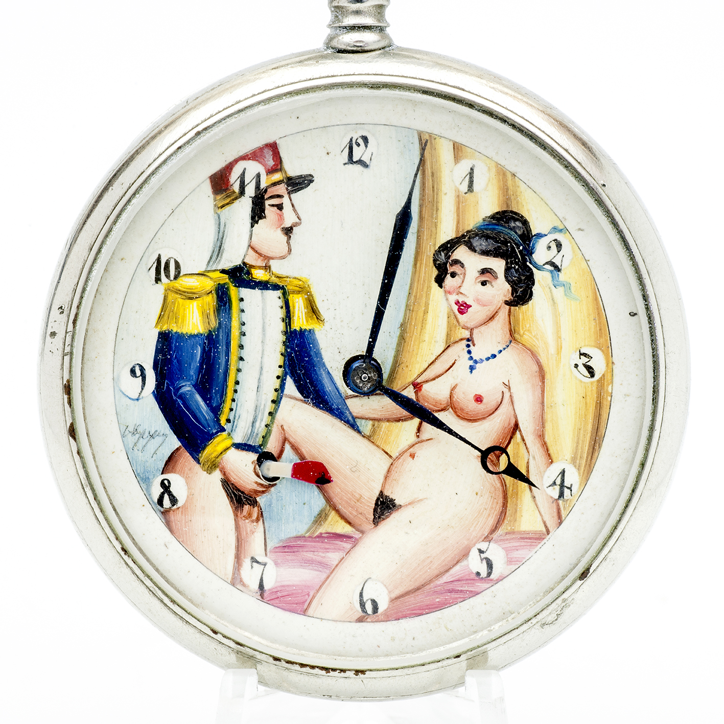 DOXA. Reloj erótico de bolsillo, lepine y remontoir. Automatón. Ca. 1906. DOXA. Reloj erótico de bolsillo, lepine y remontoir. Automatón. Ca. 1906.