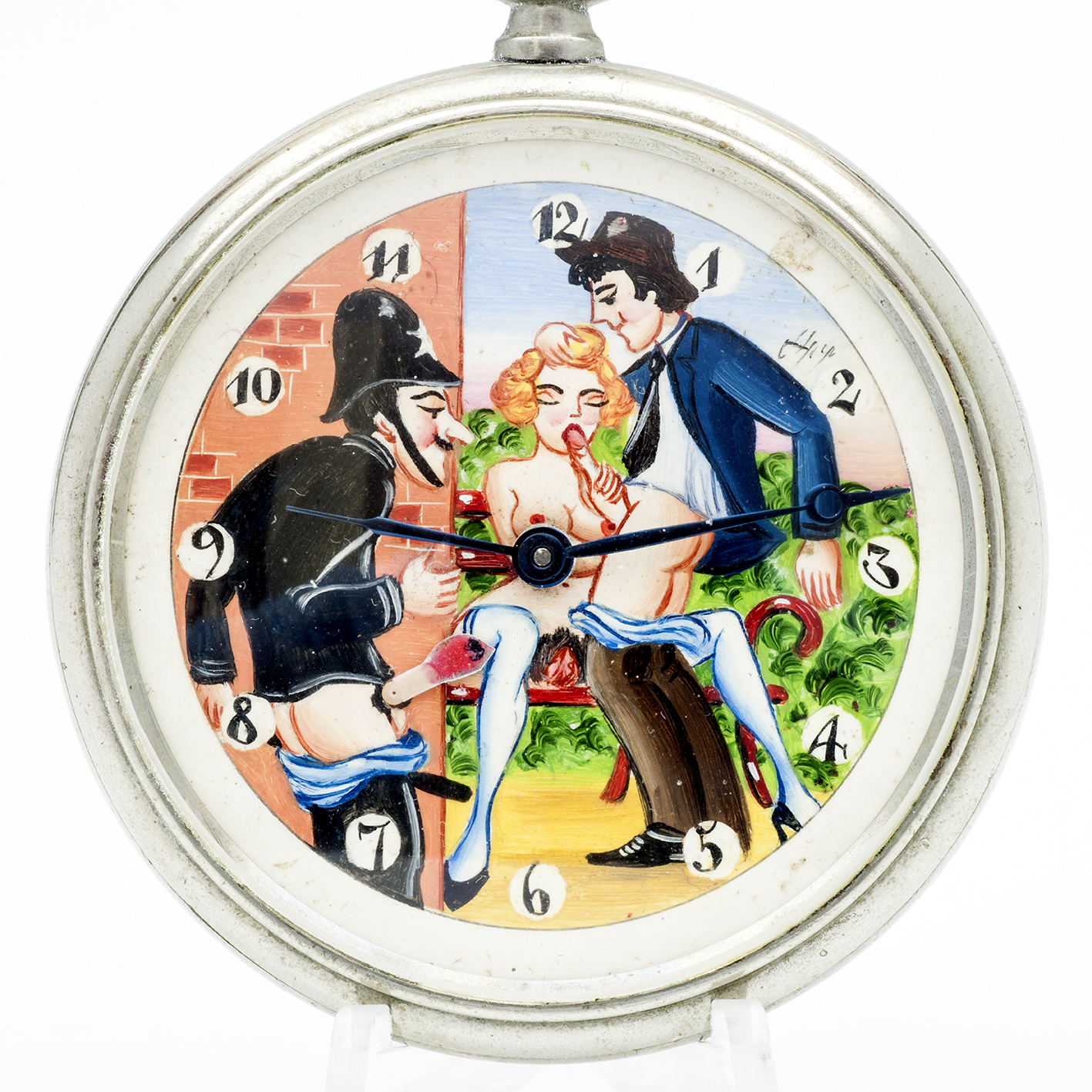 DOXA. Reloj erótico de bolsillo, lepine y remontoir. Automatón. Ca. 1925. DOXA. Reloj erótico de bolsillo, lepine y remontoir. Automatón. Ca. 1925.