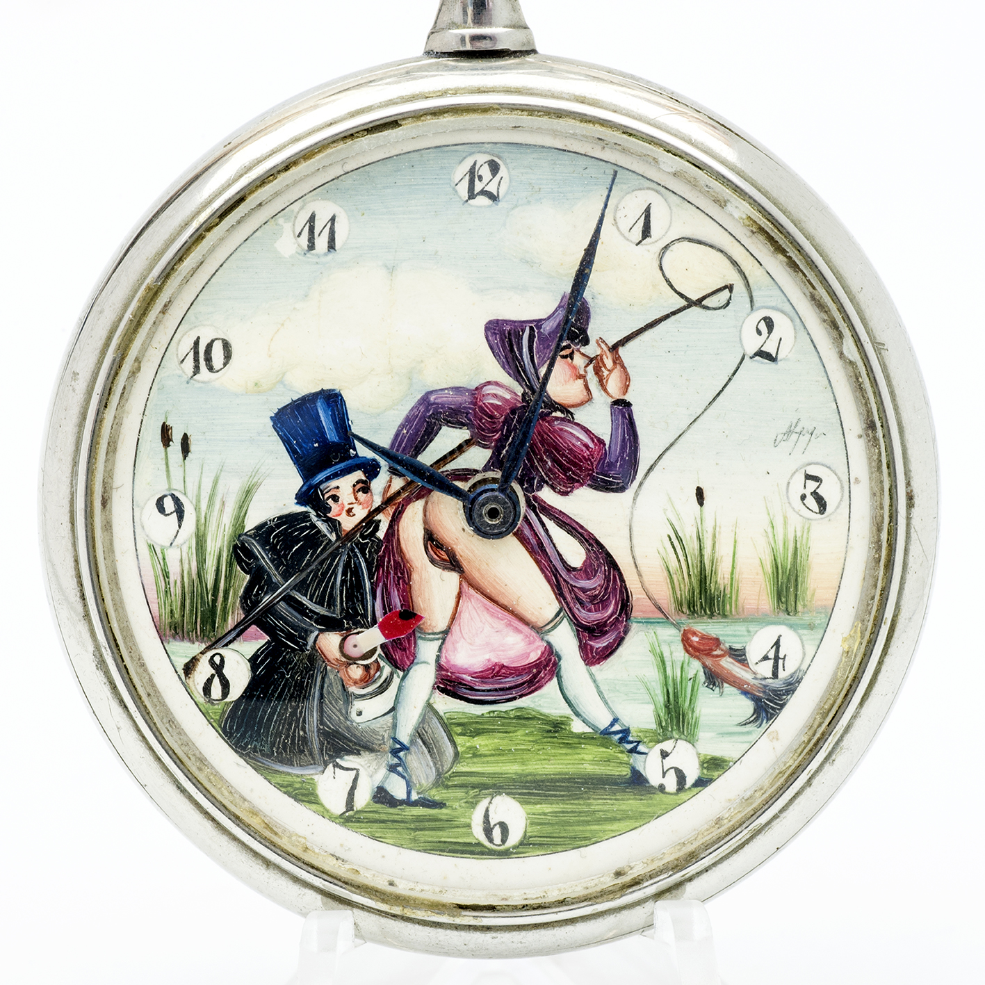DOXA. Reloj erótico de bolsillo, lepine y remontoir. Automatón. Ca. 1925. DOXA. Reloj erótico de bolsillo, lepine y remontoir. Automatón. Ca. 1925.