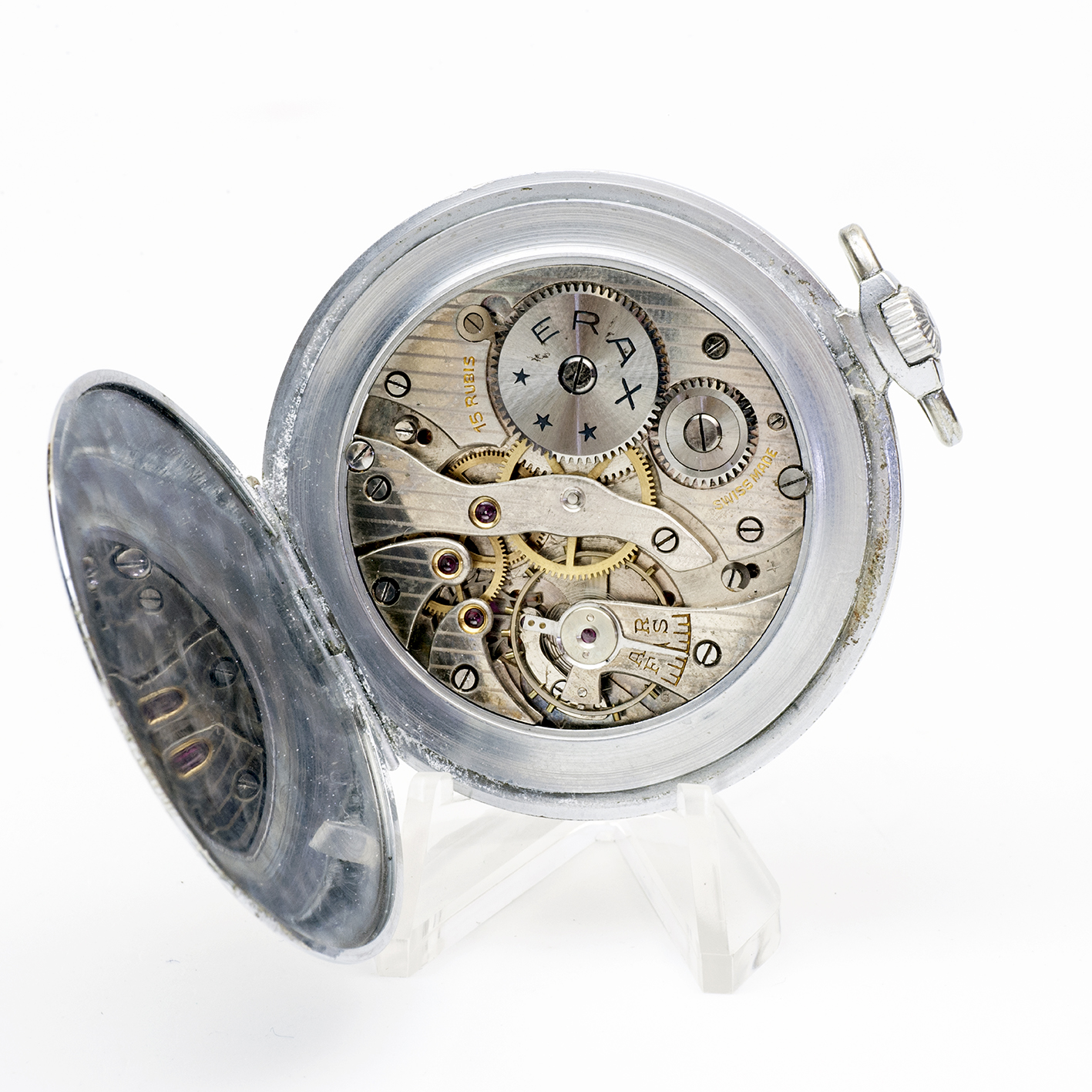 ERAX (Era Watch Co.) Reloj Suizo Erótico de Bolsillo. AUTOMATÓN. Lepine y Remontoir. Suiza, ca. 1930. ERAX (Era Watch Co.) Reloj Suizo Erótico de Bolsillo. AUTOMATÓN. Lepine y Remontoir. Suiza, ca. 1930.