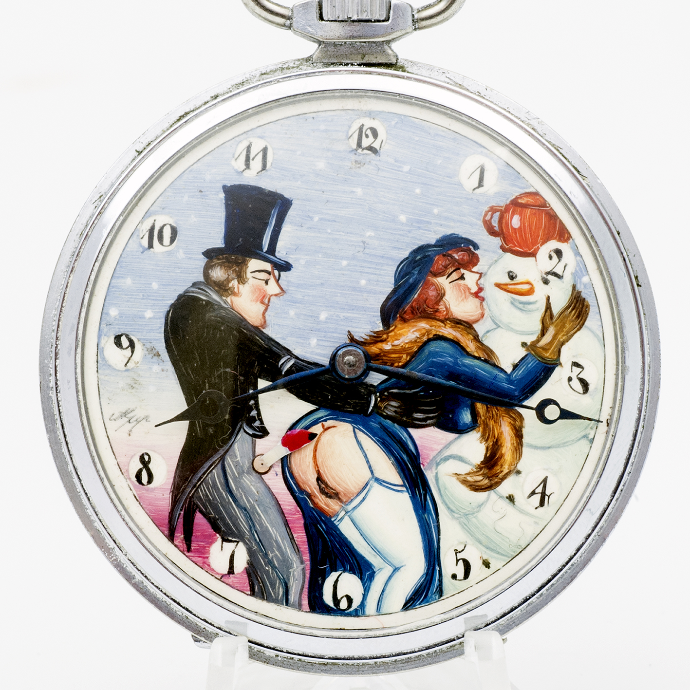 ERAX (Era Watch Co.) Reloj Suizo Erótico de Bolsillo. AUTOMATÓN. Lepine y Remontoir. Suiza, ca. 1930. ERAX (Era Watch Co.) Reloj Suizo Erótico de Bolsillo. AUTOMATÓN. Lepine y Remontoir. Suiza, ca. 1930.