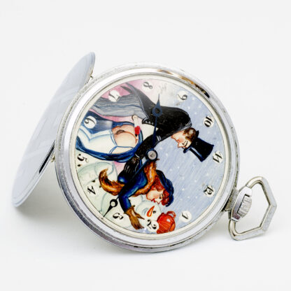 ERAX (Era Watch Co.) Reloj Suizo Erótico de Bolsillo. AUTOMATÓN. Lepine y Remontoir. Suiza, ca. 1930.