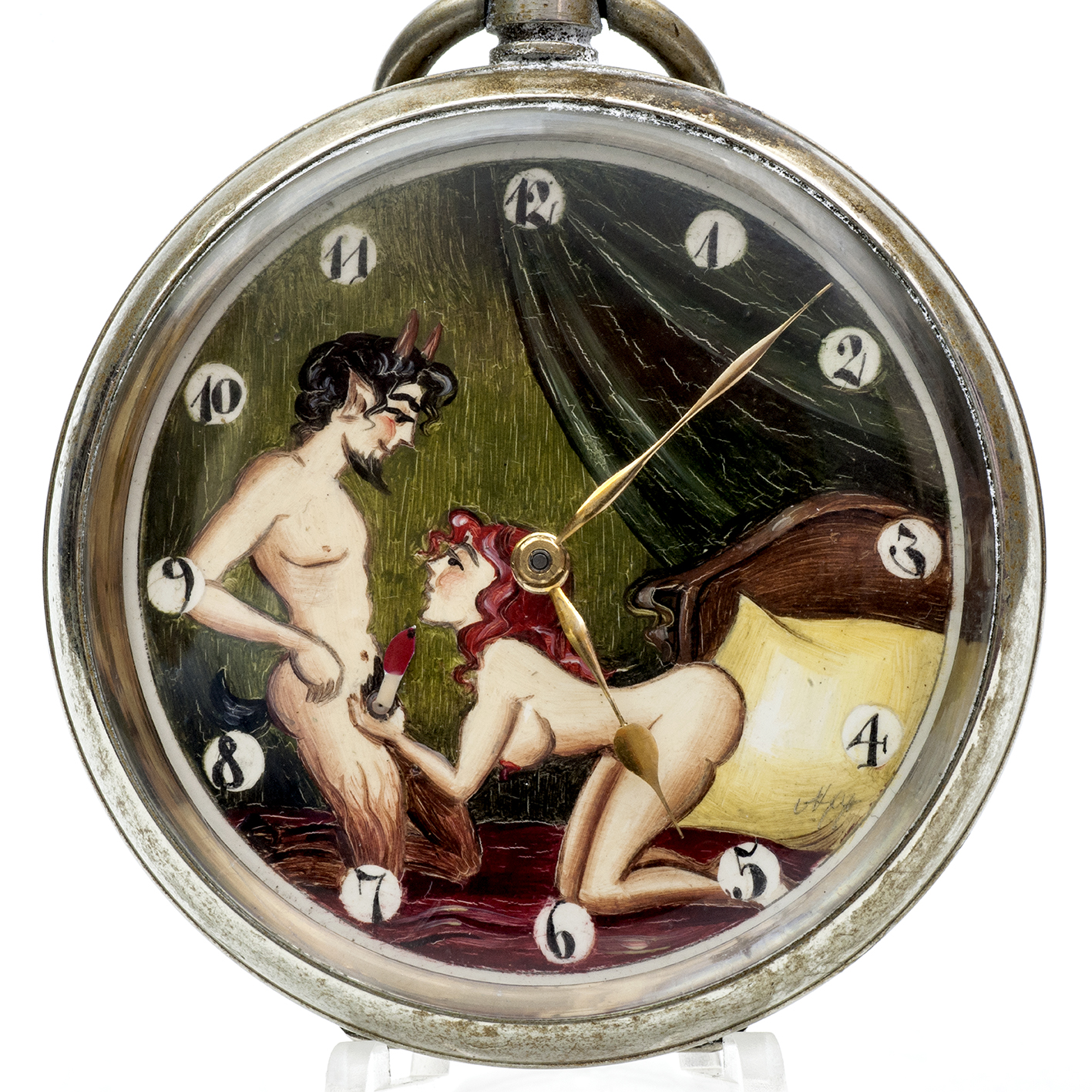 LIMIT, Modelo Nº2. Reloj Erótico de Bolsillo. AUTOMATÓN. Lepine y Remontoir. Suiza, ca. 1920. LIMIT, Modelo Nº2. Reloj Erótico de Bolsillo. AUTOMATÓN. Lepine y Remontoir. Suiza, ca. 1920.