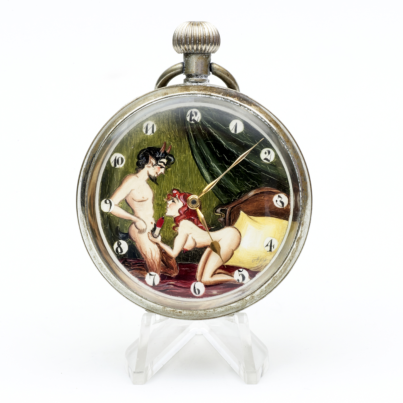 LIMIT, Modelo Nº2. Reloj Erótico de Bolsillo. AUTOMATÓN. Lepine y Remontoir. Suiza, ca. 1920. LIMIT, Modelo Nº2. Reloj Erótico de Bolsillo. AUTOMATÓN. Lepine y Remontoir. Suiza, ca. 1920.