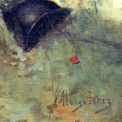 MARIANO ALONSO PÉREZ Y VILLAGROSA. (1857-1930). Óleo sobre lienzo. "Escena Galante"