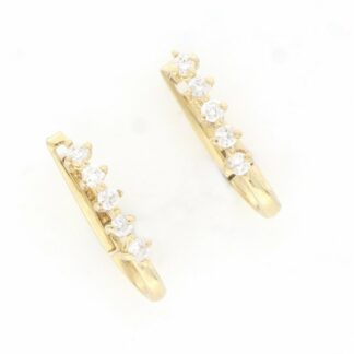 Boucles d'oreilles en or jaune 18 carats avec 10 diamants taille brillant de 0,30 ct. (F/G-VS/SI). Poids : 1,45 gr.