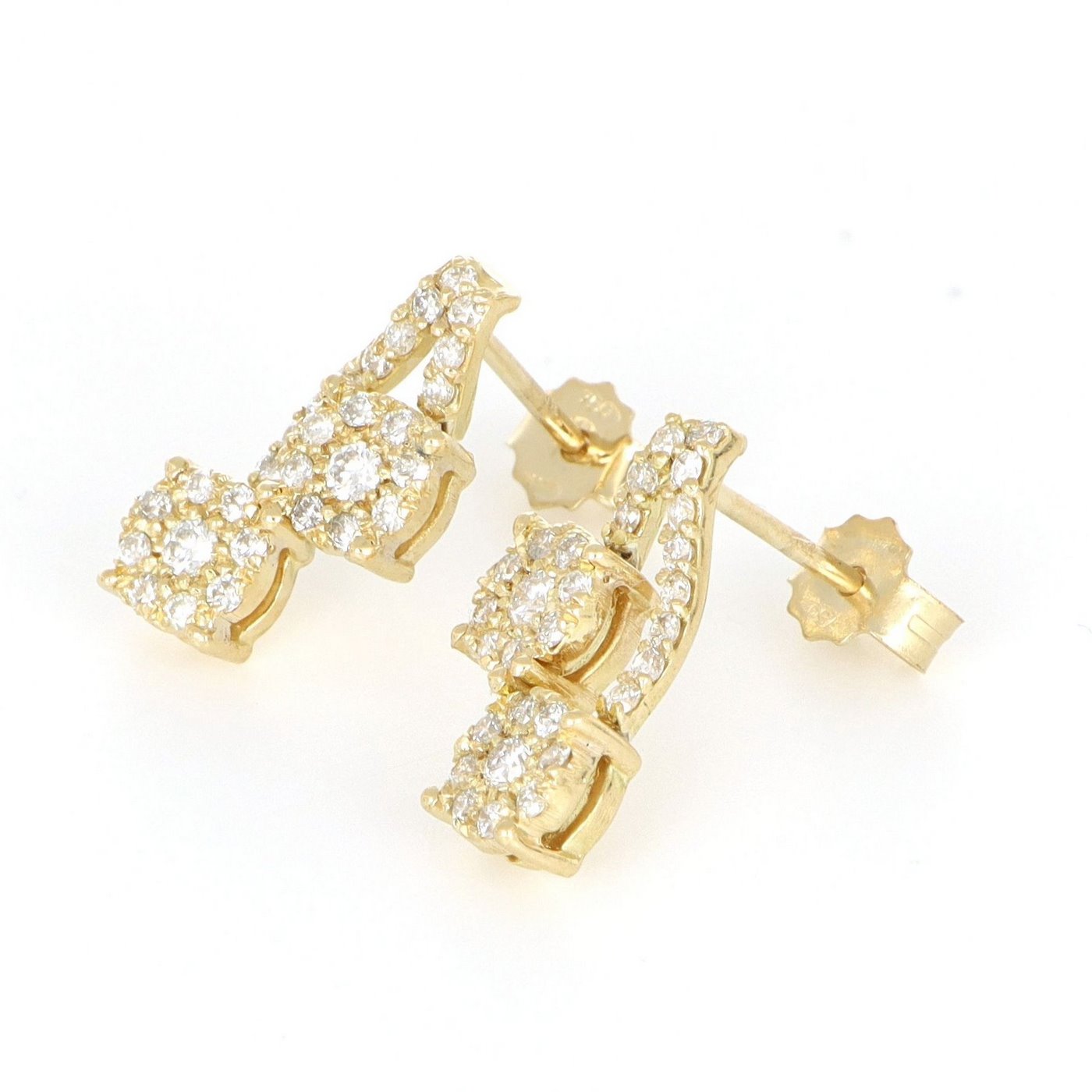 Pendientes en Oro Amarillo de 18k con 58 Diamantes talla Brillante de 0,72 ct. (F/G-VS/SI). 3,25 gr. Pendientes en Oro Amarillo de 18k con 58 Diamantes talla Brillante de 0,72 ct. (F/G-VS/SI). 3,25 gr.