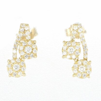 Pendientes en Oro Amarillo de 18k con 58 Diamantes talla Brillante de 0,72 ct. (F/G-VS/SI). 3,25 gr.