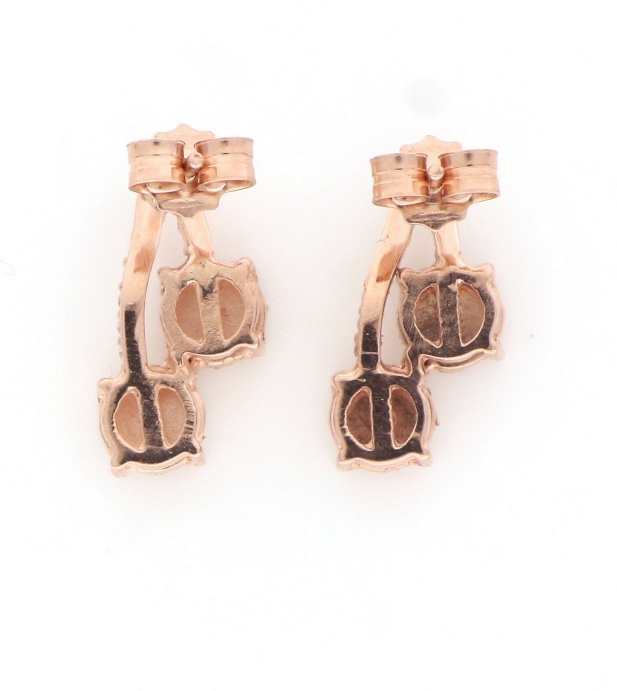 Pendientes en Oro Rosa de 18k con 58 Diamantes talla Brillante de 0,72 ct. (F/G-VS/SI). 3 gr. Pendientes en Oro Rosa de 18k con 58 Diamantes talla Brillante de 0,72 ct. (F/G-VS/SI). 3 gr.