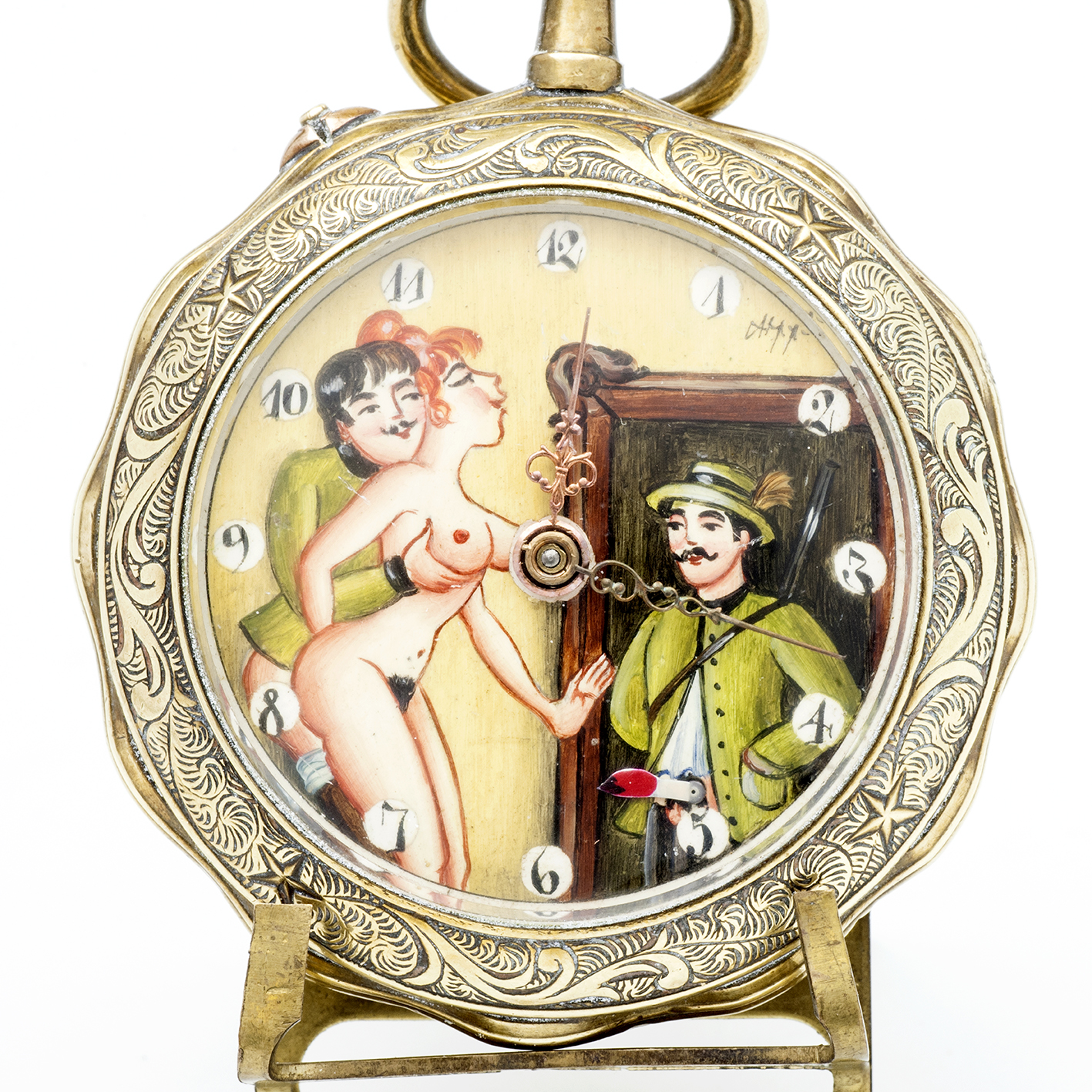 PERFECTIONNE. Reloj erótico de bolsillo. AUTOMATÓN. Lepine y Remontoir. Alemania, ca. 1900 PERFECTIONNE. Reloj erótico de bolsillo. AUTOMATÓN. Lepine y Remontoir. Alemania, ca. 1900