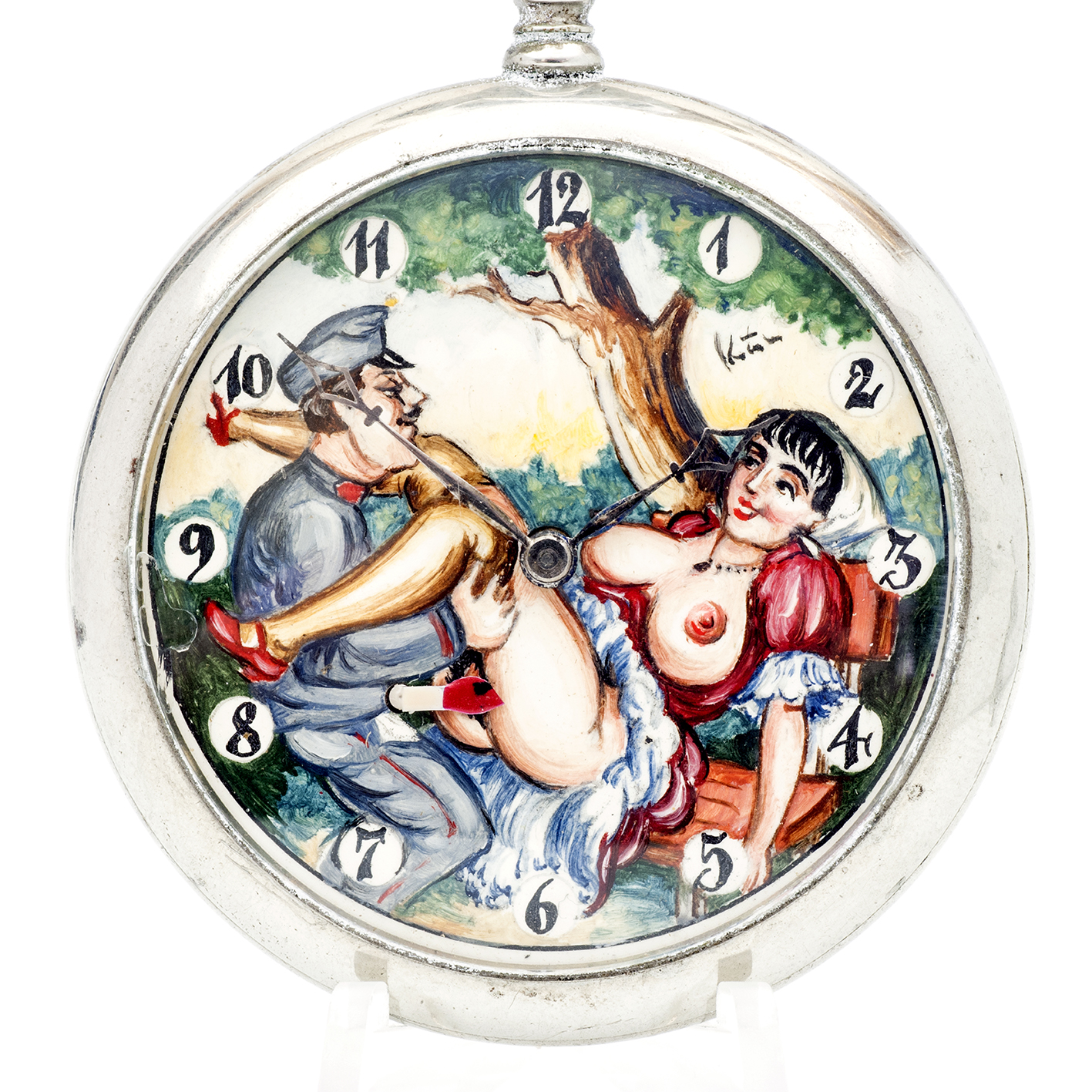 PHENIX. Reloj Erótico de Bolsillo. AUTOMATÓN. Lepine y Remontoir. Suiza, ca. 1940. PHENIX. Reloj Erótico de Bolsillo. AUTOMATÓN. Lepine y Remontoir. Suiza, ca. 1940.