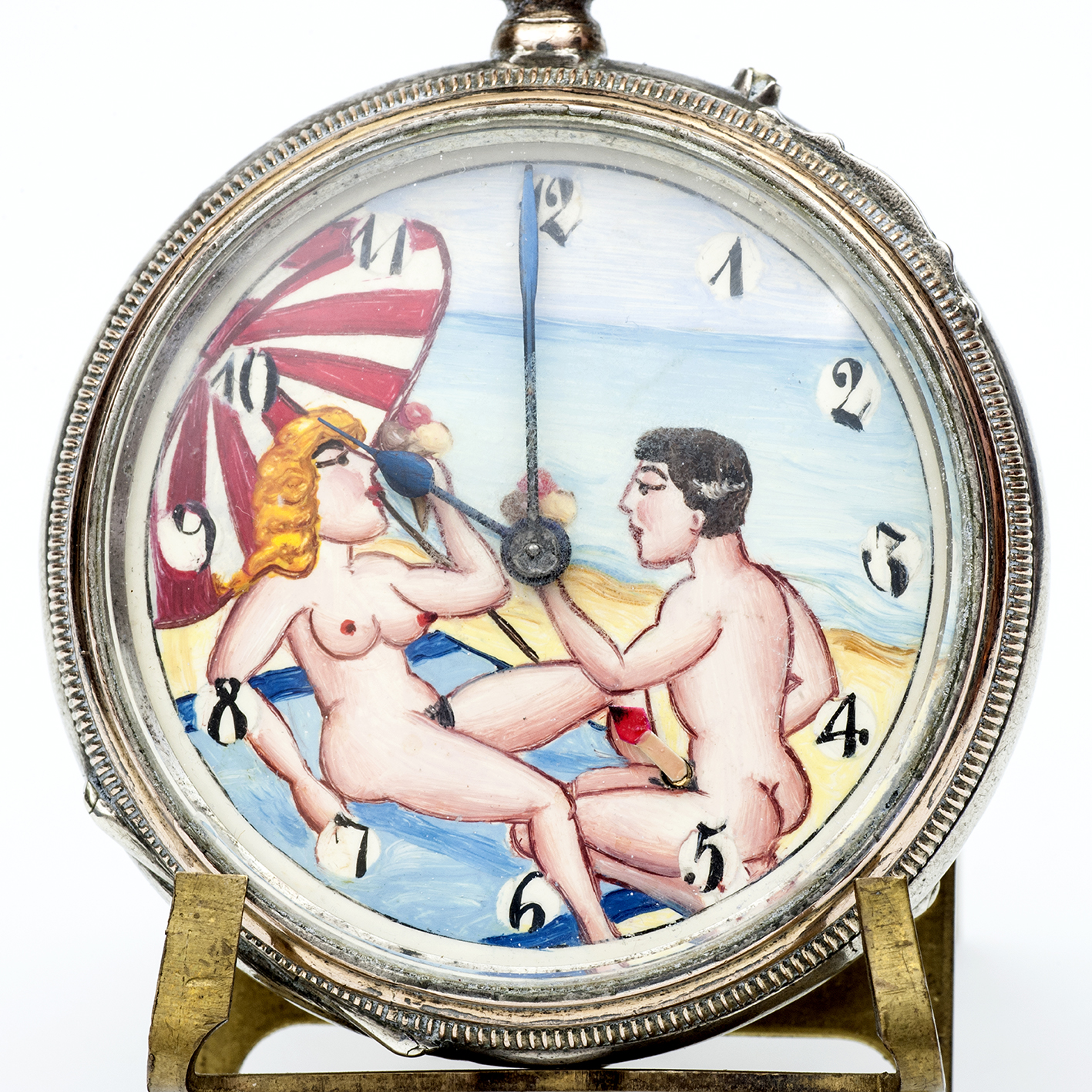 Reloj erótico de bolsillo. AUTOMATÓN. Lepine y Remontoir. Plata. Suiza, ca. 1910 Reloj erótico de bolsillo. AUTOMATÓN. Lepine y Remontoir. Plata. Suiza, ca. 1910