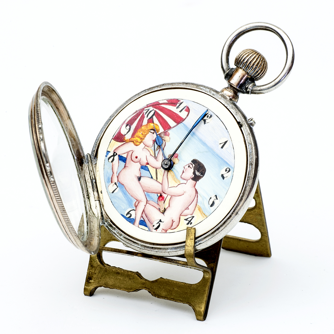 Reloj erótico de bolsillo. AUTOMATÓN. Lepine y Remontoir. Plata. Suiza, ca. 1910 Reloj erótico de bolsillo. AUTOMATÓN. Lepine y Remontoir. Plata. Suiza, ca. 1910