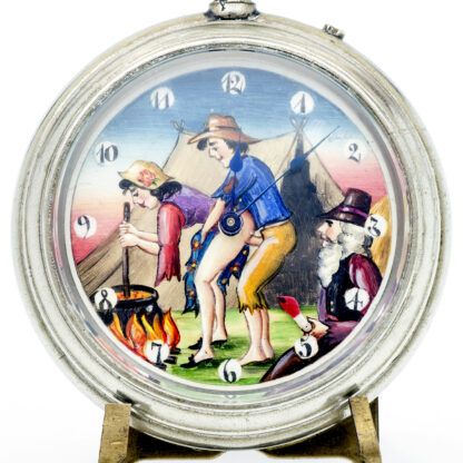 Reloj erótico de bolsillo. AUTOMATÓN. Lepine y Remontoir. Suiza, ca. 1910