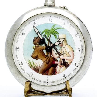 Reloj Suizo erótico de bolsillo. AUTOMATÓN. Lepine y Remontoir. Gran Tamaño. Suiza, ca. 1900