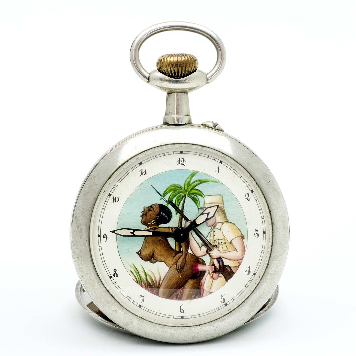 Reloj Suizo erótico de bolsillo. AUTOMATÓN. Lepine y Remontoir. Gran Tamaño. Suiza, ca. 1900 Reloj Suizo erótico de bolsillo. AUTOMATÓN. Lepine y Remontoir. Gran Tamaño. Suiza, ca. 1900