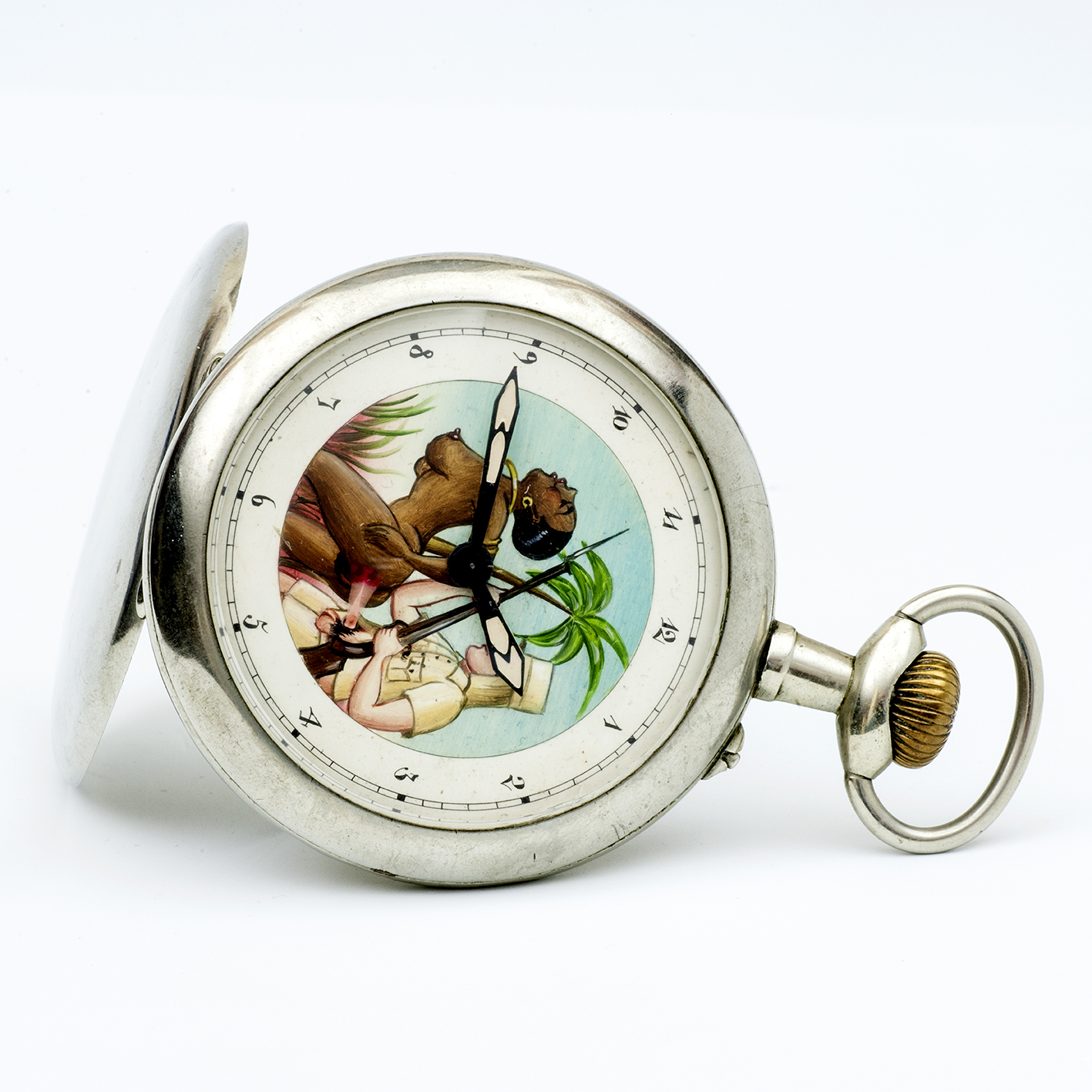 Reloj Suizo erótico de bolsillo. AUTOMATÓN. Lepine y Remontoir. Gran Tamaño. Suiza, ca. 1900 Reloj Suizo erótico de bolsillo. AUTOMATÓN. Lepine y Remontoir. Gran Tamaño. Suiza, ca. 1900