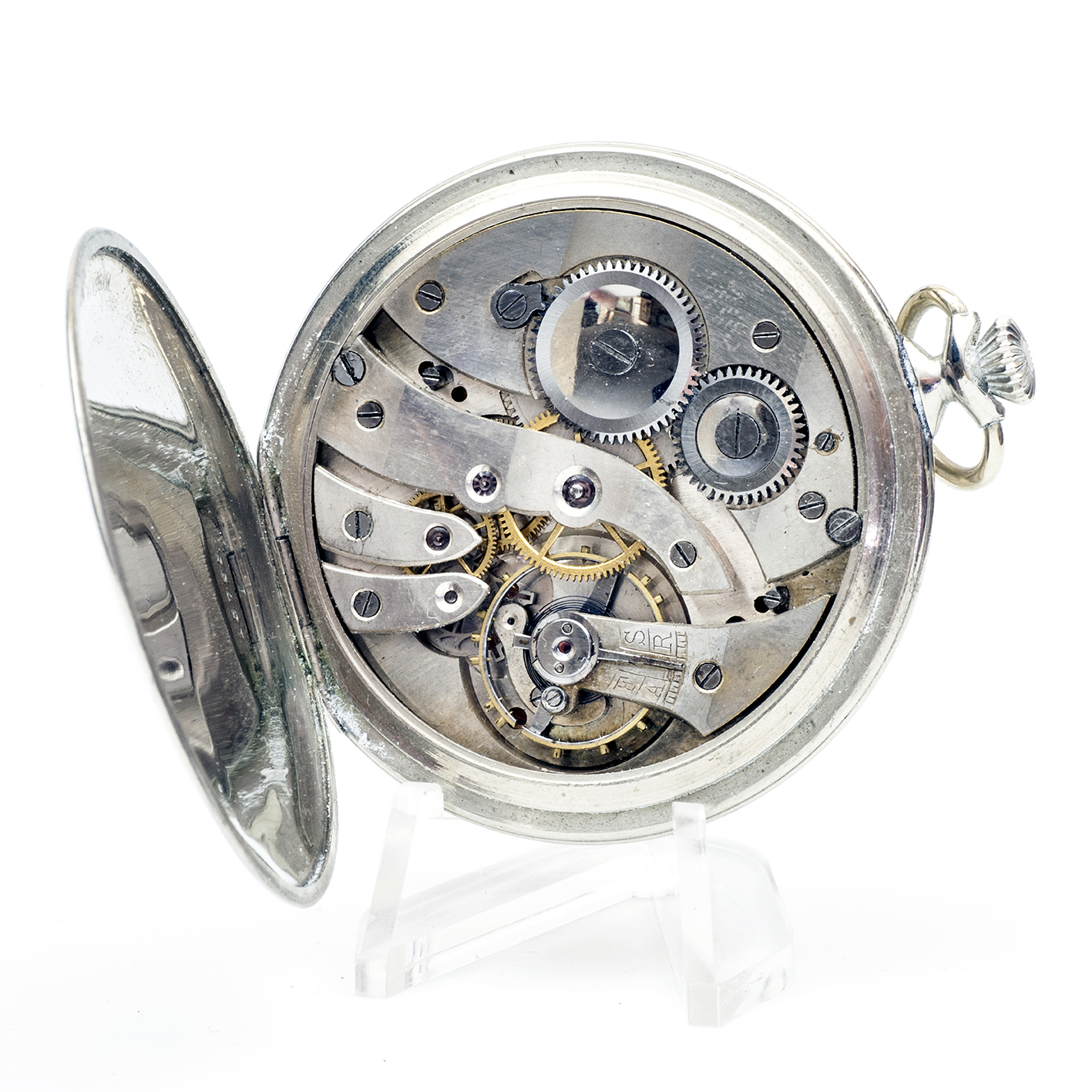 Reloj Suizo Erótico de Bolsillo. AUTOMATÓN. Lepine y Remontoir. Suiza, ca. 1940. Reloj Suizo Erótico de Bolsillo. AUTOMATÓN. Lepine y Remontoir. Suiza, ca. 1940.