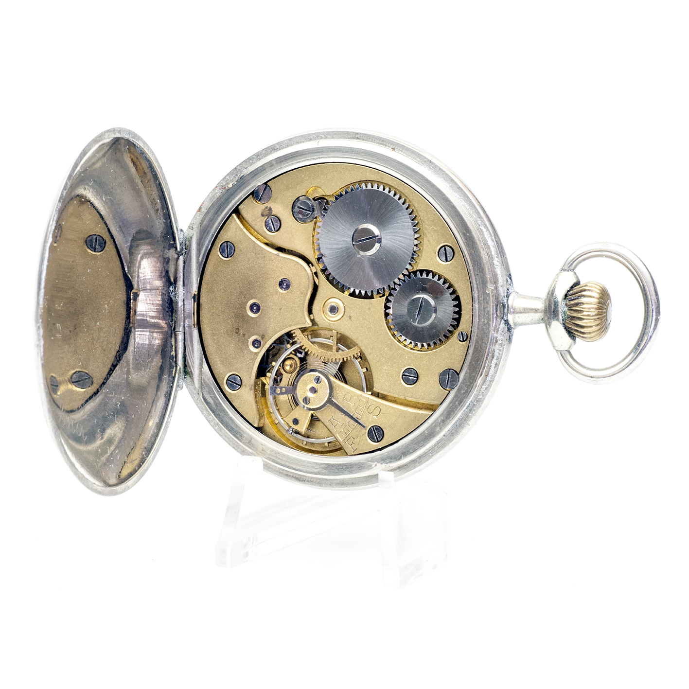 Reloj Suizo Erótico de Bolsillo. AUTOMATÓN. Lepine y Remontoir. Suiza, ca. 1940. Reloj Suizo Erótico de Bolsillo. AUTOMATÓN. Lepine y Remontoir. Suiza, ca. 1940.