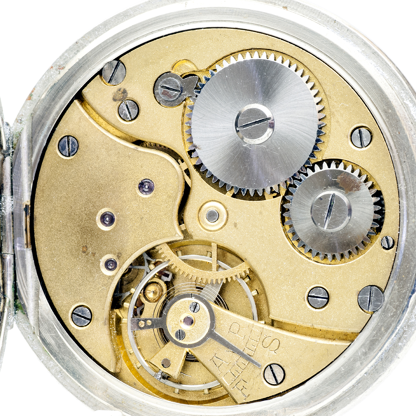 Reloj Suizo Erótico de Bolsillo. AUTOMATÓN. Lepine y Remontoir. Suiza, ca. 1940. Reloj Suizo Erótico de Bolsillo. AUTOMATÓN. Lepine y Remontoir. Suiza, ca. 1940.