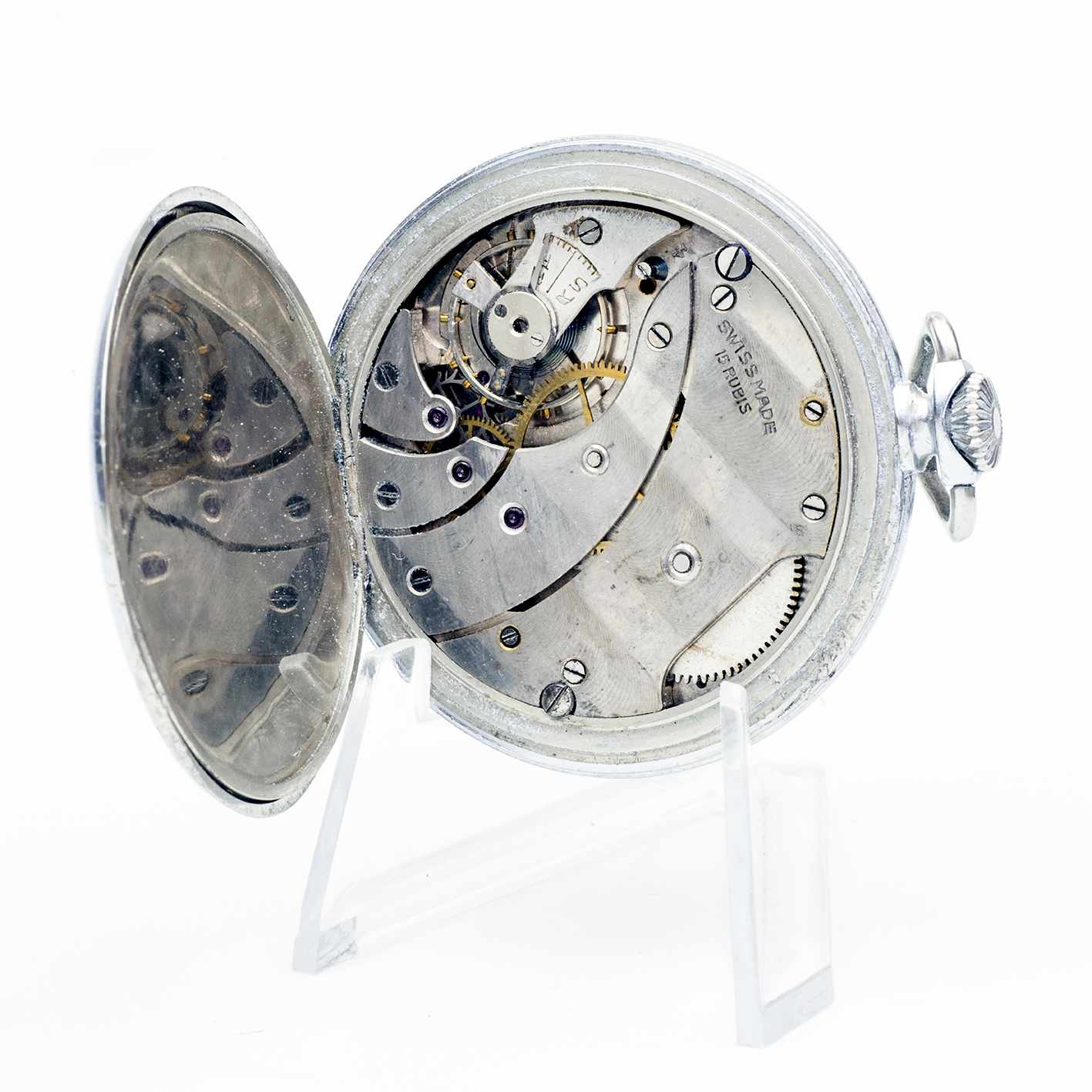 Reloj Suizo Erótico de Bolsillo. AUTOMATÓN. Lepine y Remontoir. Suiza, ca. 1940. Reloj Suizo Erótico de Bolsillo. AUTOMATÓN. Lepine y Remontoir. Suiza, ca. 1940.