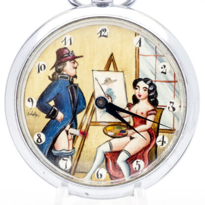 SILVANA , Modelo 524. Reloj Erótico de Bolsillo. AUTOMATÓN. Lepine y Remontoir. Suiza, ca. 1925.