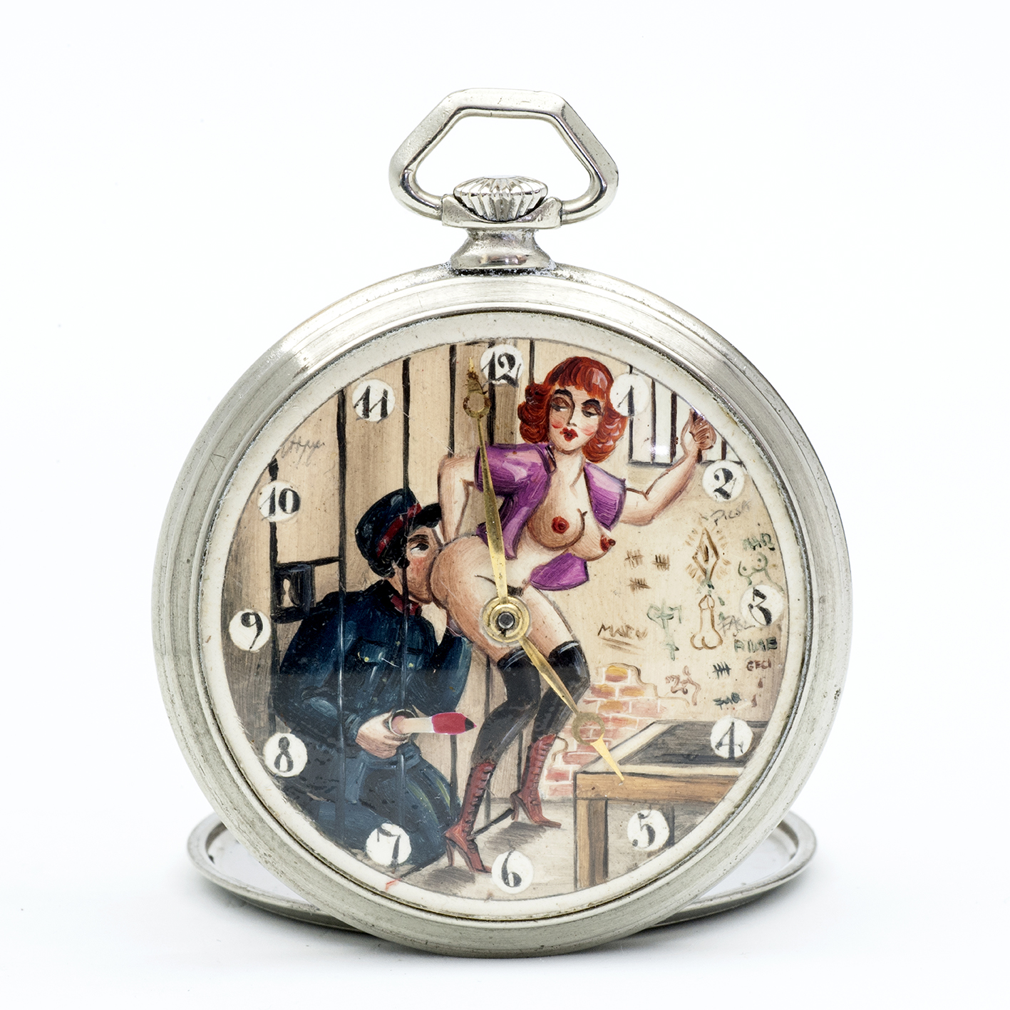 TELLUS. Reloj Erótico de bolsillo, AUTOMATÓN, Lepine y Remontoir. Alemania, ca. 1925 TELLUS. Reloj Erótico de bolsillo, AUTOMATÓN, Lepine y Remontoir. Alemania, ca. 1925