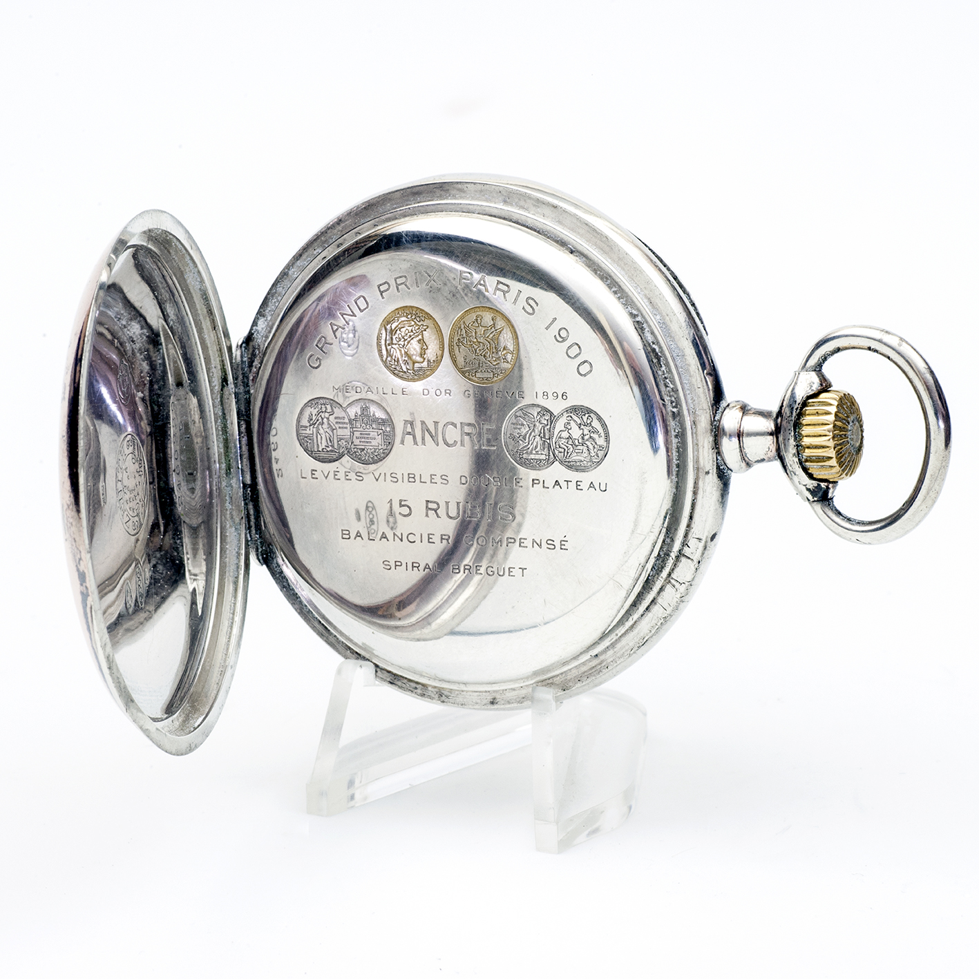 ZENITH. Reloj Erótico de Bolsillo, lepine y remontoir. Automatón. Plata. Año 1919. ZENITH. Reloj Erótico de Bolsillo, lepine y remontoir. Automatón. Plata. Año 1919.