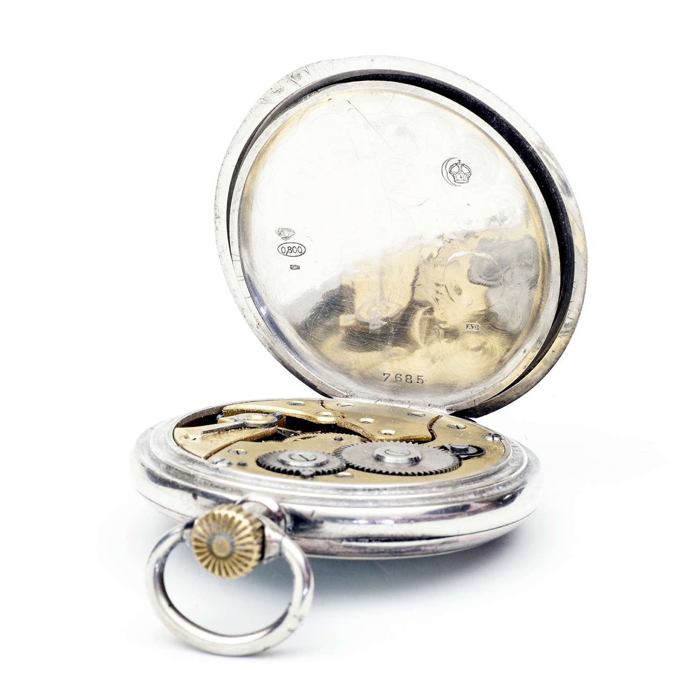 ZENITH. Reloj Erótico de Bolsillo, lepine y remontoir. Automatón. Plata. Año 1919. ZENITH. Reloj Erótico de Bolsillo, lepine y remontoir. Automatón. Plata. Año 1919.