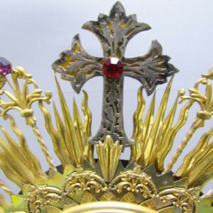 Custodia de metal dorado y plata. España. Principios siglo XX.