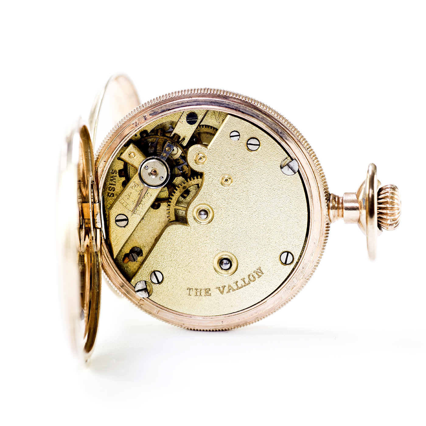 THE VALLON. Reloj de colgar, saboneta y remontoir. USA, ca. 1900. Oro 10-12k. THE VALLON. Reloj de colgar, saboneta y remontoir. USA, ca. 1900. Oro 10-12k.