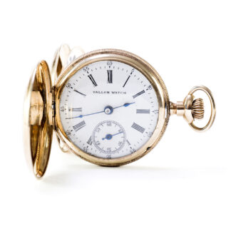 DER VALLON. Hängende Uhr, Saboneta und Remontoir. USA, ca. 1900. 10-12 Karat Gold.