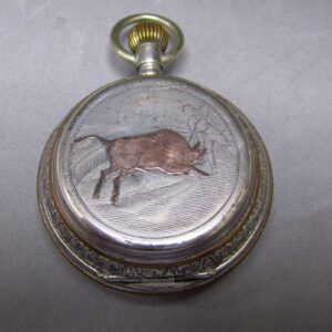 Reloj de Bolsillo para caballero, Saboneta y remontoir. Finales XIX.